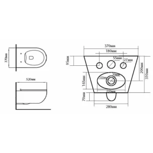 Подвесной унитаз Black & White Universe (W-701)