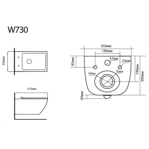 Подвесной унитаз Black & White Universe (W-730)