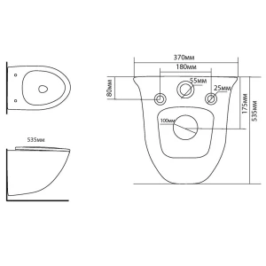 Подвесной унитаз Black & White Universe (W-751)