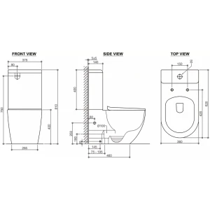 Унитаз-компакт Black & White Universe (W-7789)