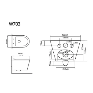 Подвесной унитаз Black & White Universe (W-703)