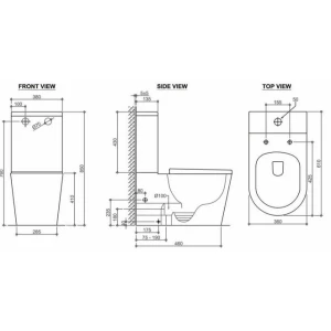 Унитаз-компакт Black & White Universe (W-7793)