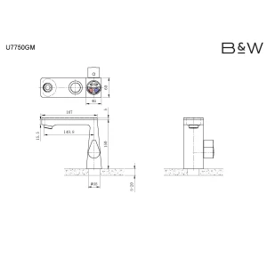 Смеситель Black&White Universe U7750 для раковины