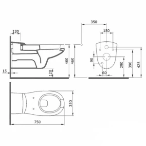 Унитаз подвесной Bocchi Care&Confort 2011-001-0129