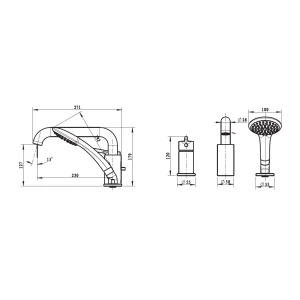 Смеситель Bravat Angel на борт ванны F5172217CP-1-RUS
