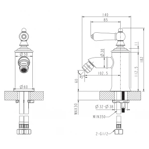 Смеситель Bravat Art для биде F375109C