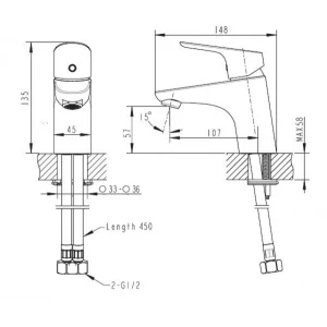 Смеситель Bravat Drop для раковины F14898C-1