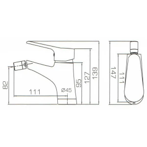 Смеситель Bravat Eco для биде F3111147C