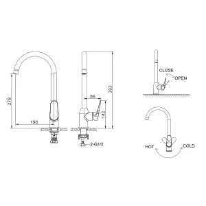 Смеситель Bravat Eler для кухни F7191238CP-RUS
