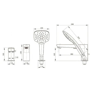 Смеситель Bravat Iguassu на борт ванны F5173218CP-1-RUS