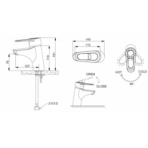 Смеситель Bravat Loop для раковины F1124182CP