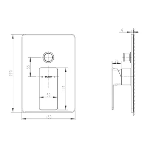Смеситель Bravat Phillis для ванны с душем PB856101CP-2-ENG