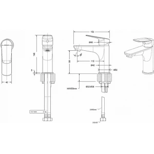 Смеситель Bravat Rhein для раковины F1429564CP-9-ENG