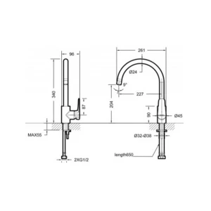 Смеситель Bravat Source для кухни F7173218CP-ENG