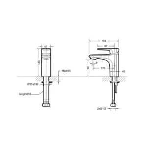 Смеситель Bravat Source для раковины F1173218CP-ENG