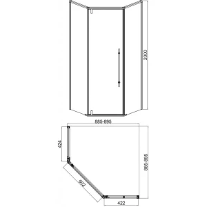 Душевой уголок Bravat Stream 90х90 BS090.6112S