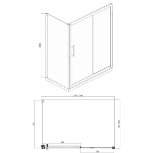 Душевой уголок Bravat Stream 1200х80 BS120.3103S