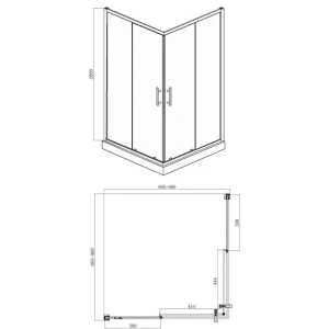 Душевой уголок Bravat Stream 90х90 BS090.2204S