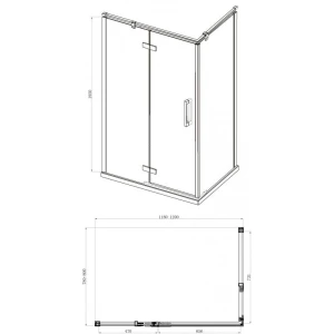 Душевой уголок Bravat Blackline 120х80 BS120.3112AB