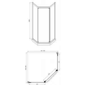 Душевой уголок Bravat Line 90х90 BS090.6115A