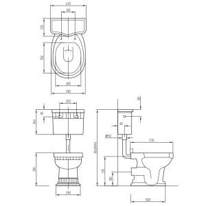 Унитаз напольный CAPRIGO Gianeta 30369 декор хром
