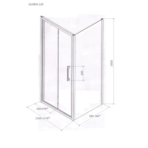 Душевой уголок Cerutti SPA Gloria 120 120x80