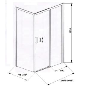 Душевой уголок Cerutti SPA Vito 110-L 110x80