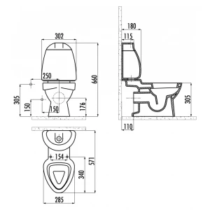 Унитаз-компакт детский Creavit Cocuk CK300-11CB00E-0000+KC0802.01.0000E с сиденьем без бачка