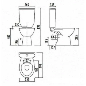 Унитаз напольный Creavit Sedef SD315.00100 без сиденья и бачка