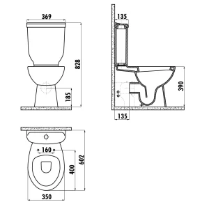 Унитаз напольный Creavit Sedef SD318-11CB00E-0000 без сиденья и бачка