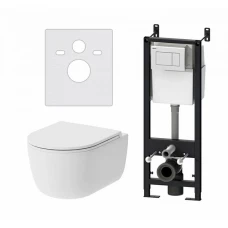 Унитаз подвесной Damixa Sirius DX86.IS10101.1700 с инсталляцией и клавишей