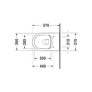 Унитаз подвесной Duravit ME by Starck Rimless 2529090000 без сиденья