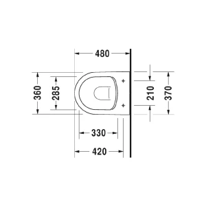 Унитаз подвесной Duravit ME by Starck Compact Rimless 2530090000 без сиденья
