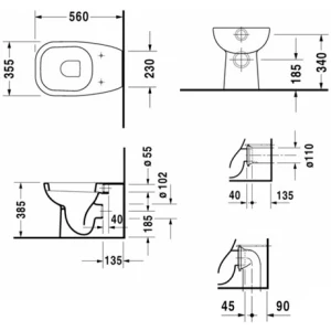 Унитаз приставной Duravit DuraStyle 21150900002 без сиденья