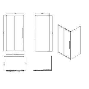 Душевой уголок Esbano Flex ESF-119PS-B 110x90 
