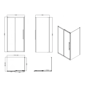 Душевой уголок Esbano Flex ESF-129PS-B 120x90 
