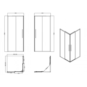 Душевой уголок Esbano Surf ESS-90KV-B 90x90 