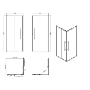 Душевой уголок Esbano Flex ESF-90KV-B 90x90 
