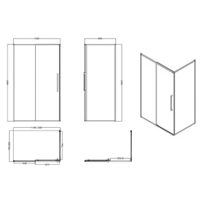 Душевой уголок Esbano Surf ESS-128PS-B 120x80 