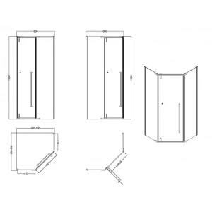 Душевой уголок Esbano Surf ESS-90PR-B 90x90 
