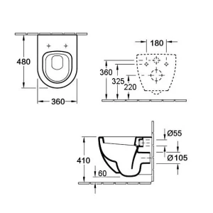 Унитаз подвесной ESBANO Azalea ESUPAZALBM матовый