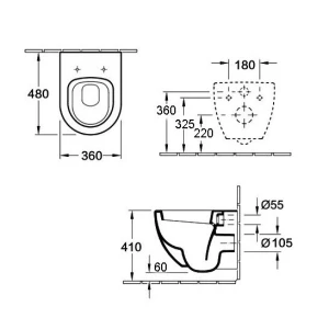 Унитаз подвесной ESBANO Clavel ESUPCLAVW