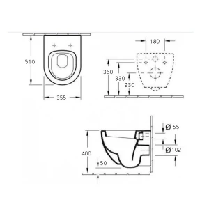 Унитаз подвесной Esbano Azul ESUPAZULBM