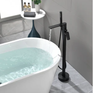 Смеситель Frank F2066 Black для ванны с душем напольный