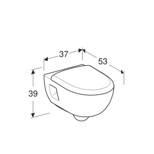 Унитаз подвесной Geberit RENOVA T54 безободковый c сиденьем микролифт 500800001