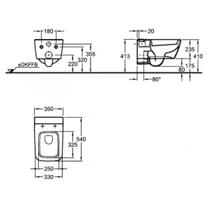 Унитаз подвесной Geberit iCon Square вертикальный смыв 201950000