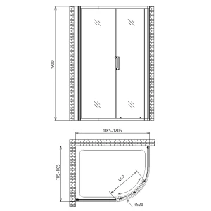 Душевой уголок Gemy Victoria S30181 120x80