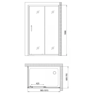 Душевой уголок Gemy Victoria S30191HM-A70M 100x70
