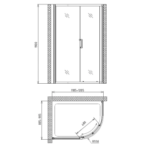 Душевой уголок Gemy Victoria S30201 120x90