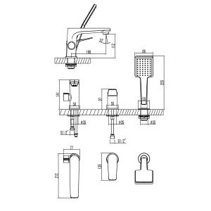 Смеситель Lemark Bronx на борт ванны LM3745GM